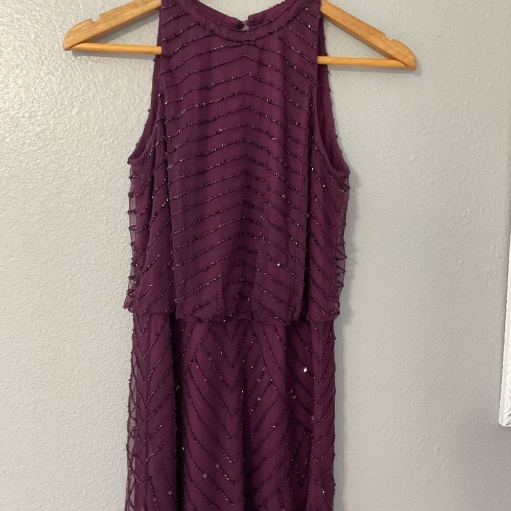 Adrianna Papell ART DECO BEADED BLOUSON DRESS WITH HALTER NECKLINE size 0 D106 - Picture 3 of 12